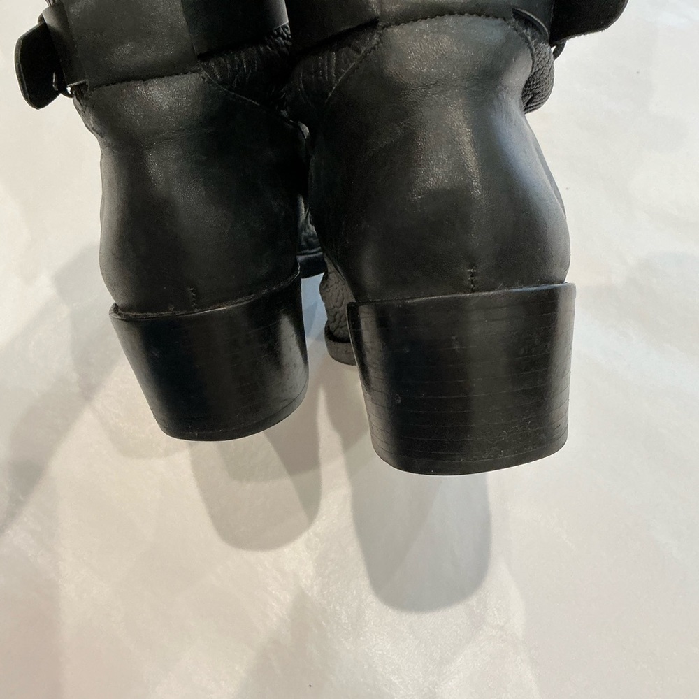 Loeffler Randall Vesper Leather Black Boots Shearling Lining  Size 8.5 - Picture 8 of 11